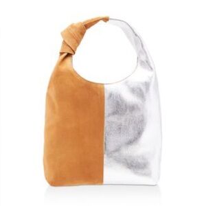 NWOT Loeffler Randall Knot Metallic Leathet and Suede Hobo